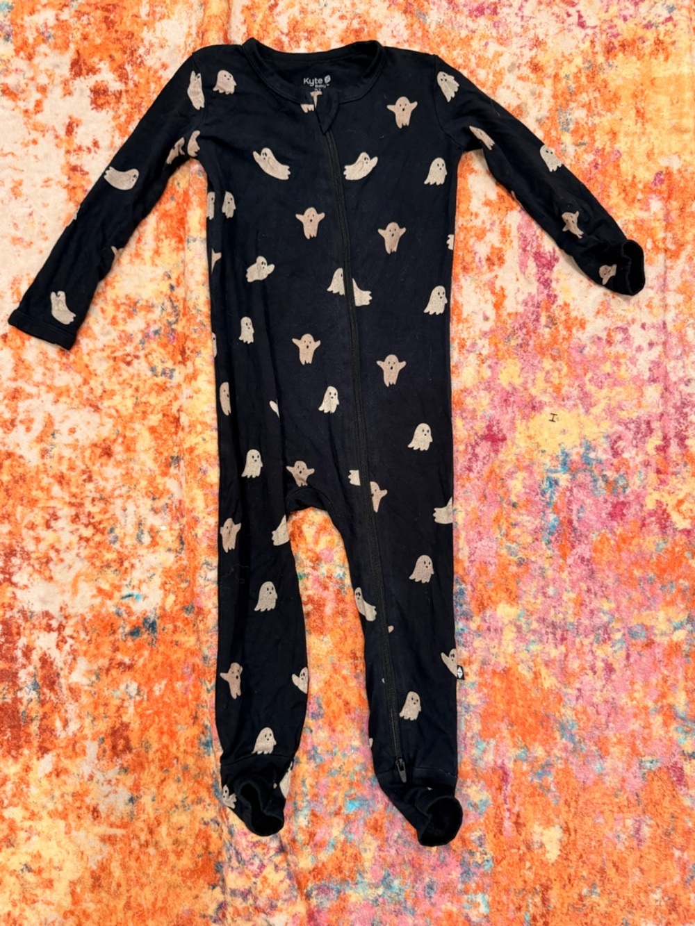 Kyte Baby Ghost Boo Print Zipper Pajamas Bamboo Sleeper Size 3T